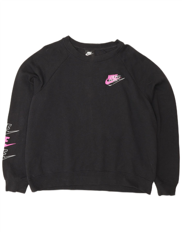 Nike - Sudadera con gráfico extragrande para mujer, talla 40, talla grande, algodón negro