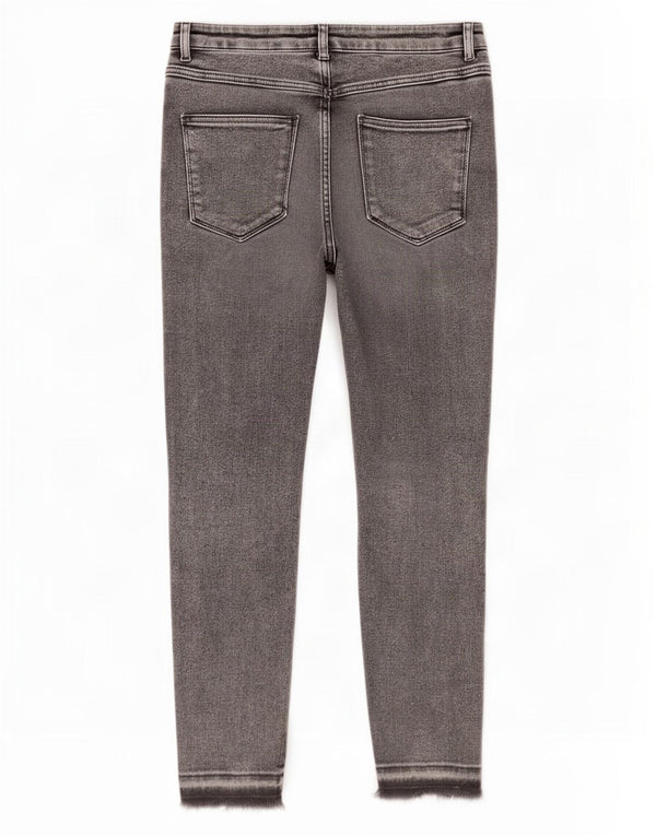 Zara Vaqueros pitillo de talle alto para mujer EU 40 Medium W30 L26 Gris