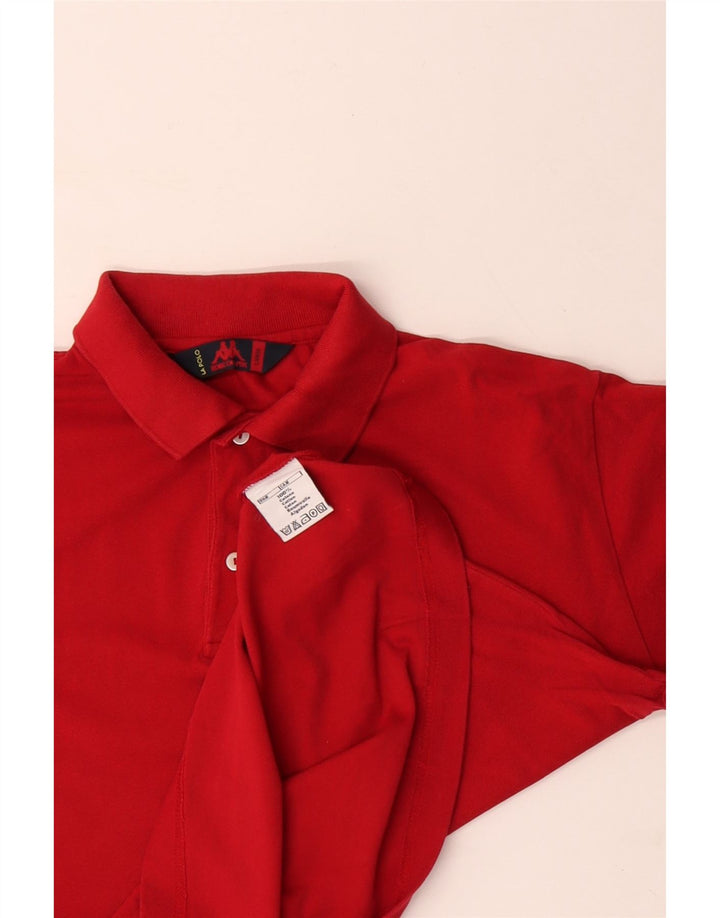 KAPPA Polo para hombre grande de algodón rojo