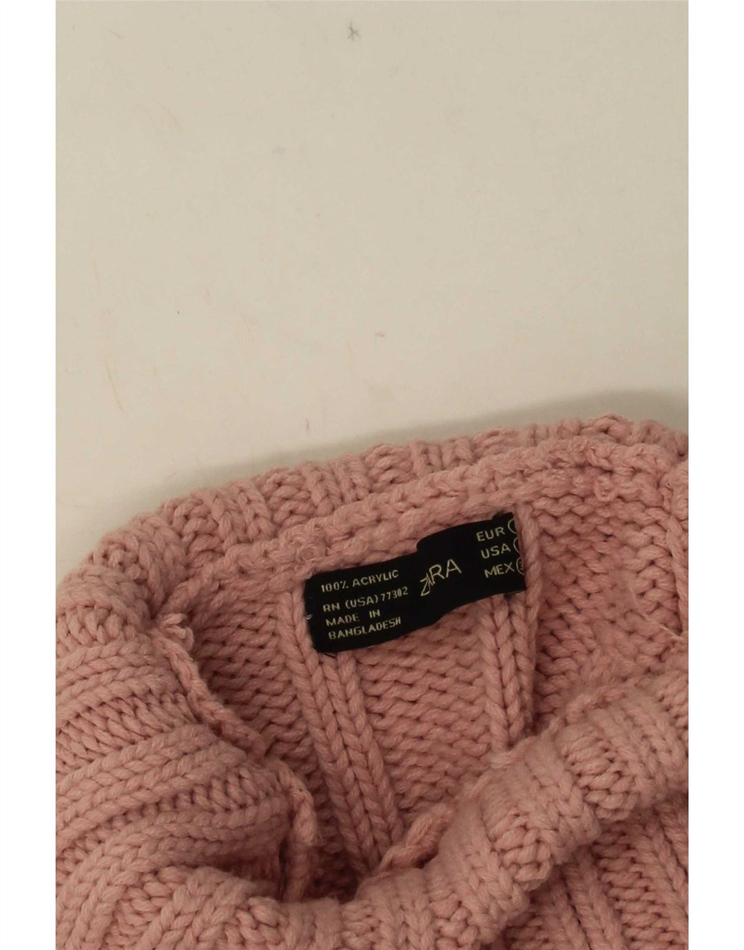 Zara Mujer Jersey De Cuello Vuelto Suéter UK 8 Small Rosa