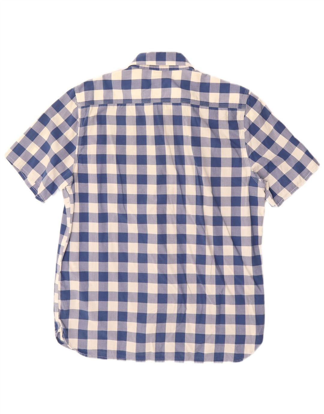 Levi's Camisa de manga corta de corte estándar de algodón a cuadros azul medio para hombre