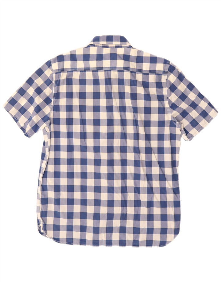 Levi's Camisa de manga corta de corte estándar de algodón a cuadros azul medio para hombre