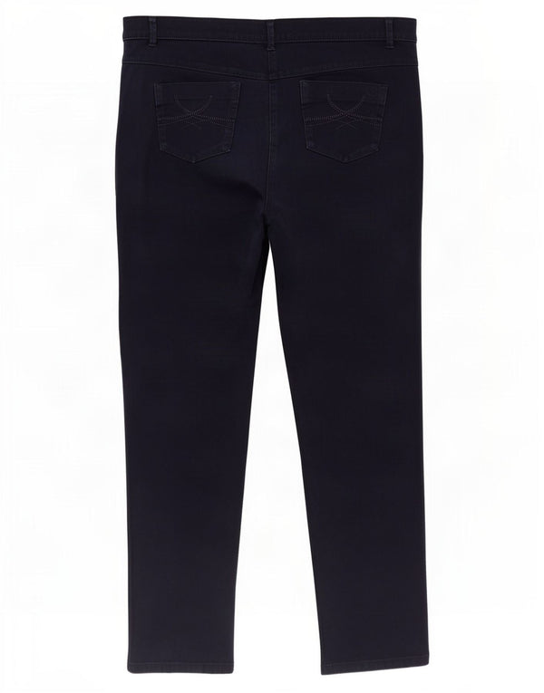 Marks & Spencer Pantalones informales ajustados para mujer UK 18 XL W40 L30 Azul marino