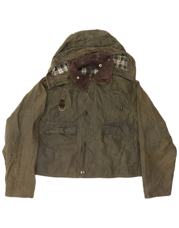 Barbour Chaqueta de algodón encerado con capucha Spey para hombre Reino Unido 40 Algodón caqui grande