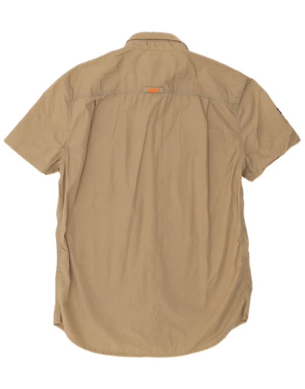 Superdry Camisa Regular Fit De Manga Corta Para Hombre De Algodón Beige Grande