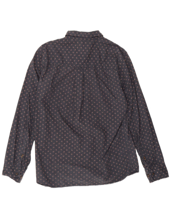Camisa de hombre Fat Face de algodón floral azul marino mediano