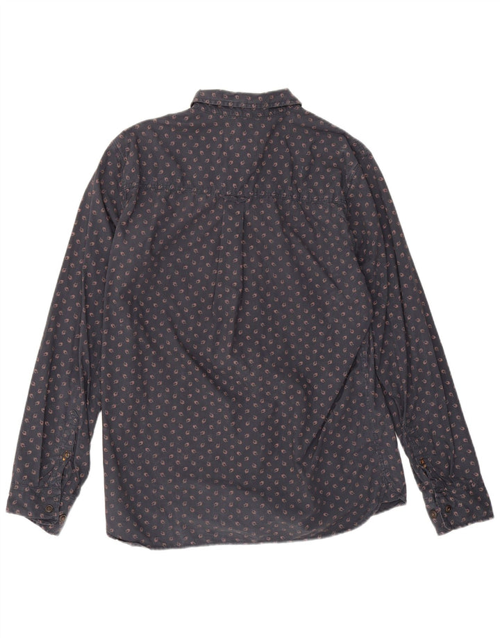 Camisa de hombre Fat Face de algodón floral azul marino mediano