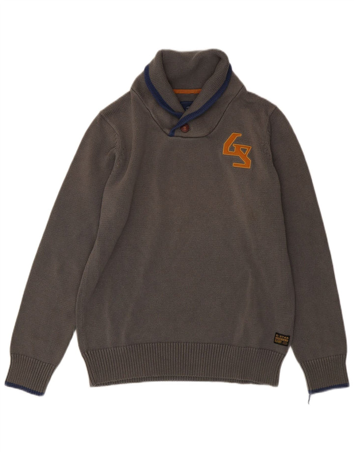 G-Star Jersey con cuello tipo chal para hombre XL Algodón gris