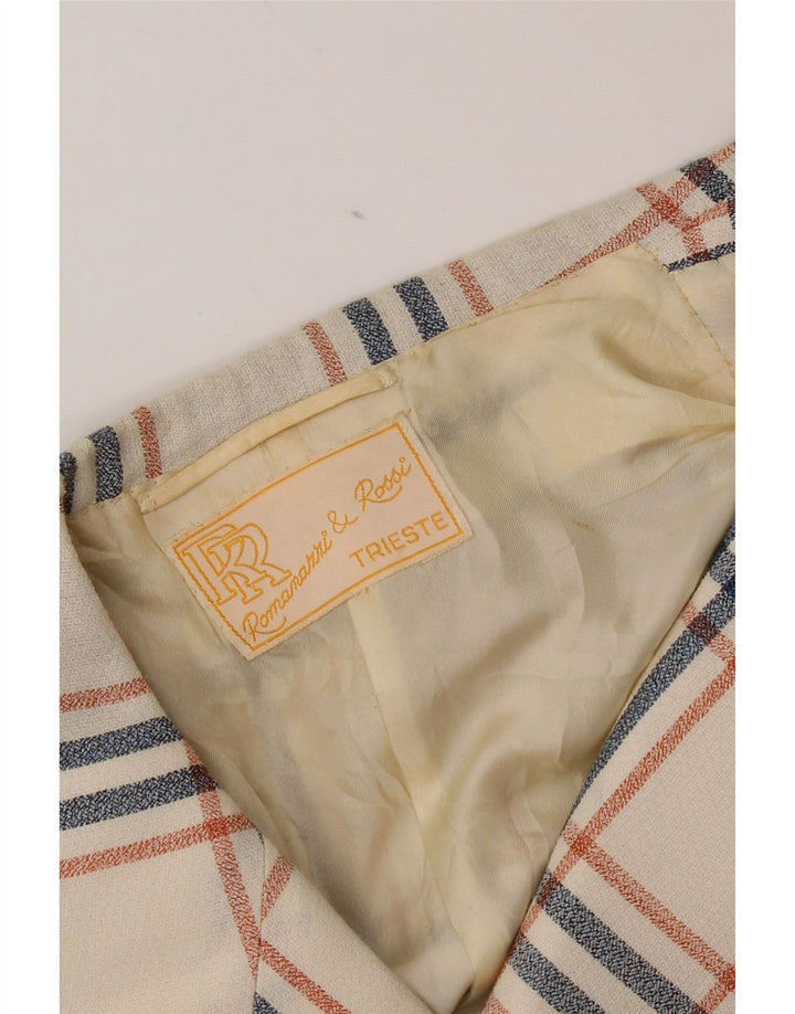 Vintage hombres 2 botones Blazer chaqueta Reino Unido 38 medio apagado blanco cheque