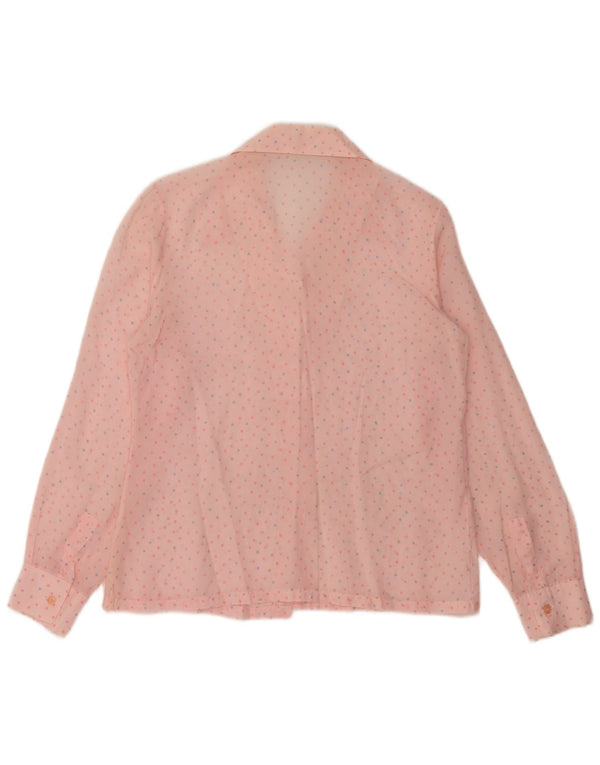 VINTAGE Womens Shirt Blouse IT 46 Large Pink Spotted