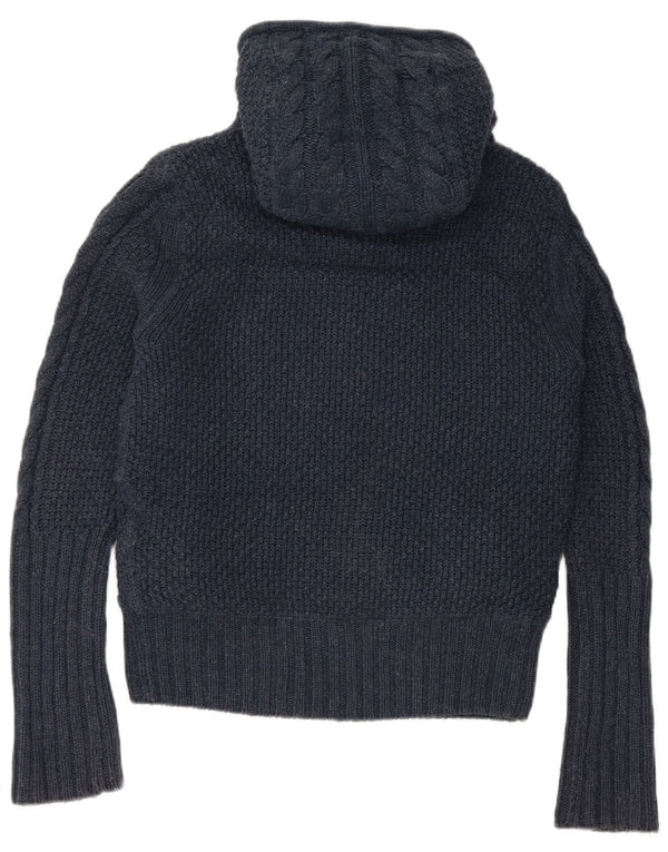 Superdry Cárdigan con capucha para mujer, talla 44, talla mediana, viscosa azul marino