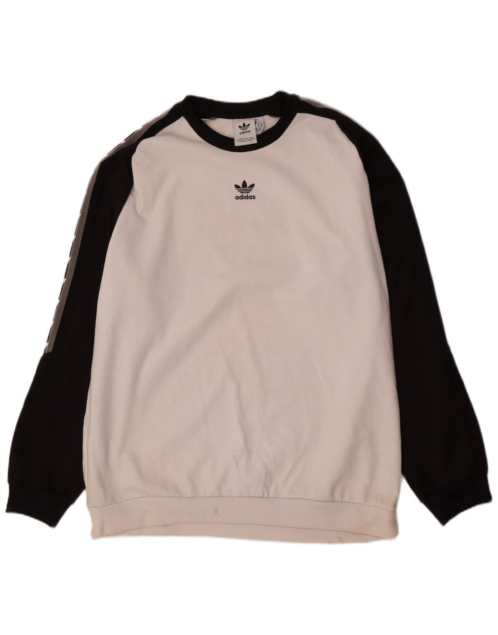 Adidas Hombre Sudadera Jumper XL Blanco Colorblock Poliéster