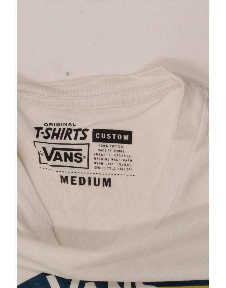 VANS Camiseta gráfica de ajuste personalizado para hombre Top mediano de algodón blanco