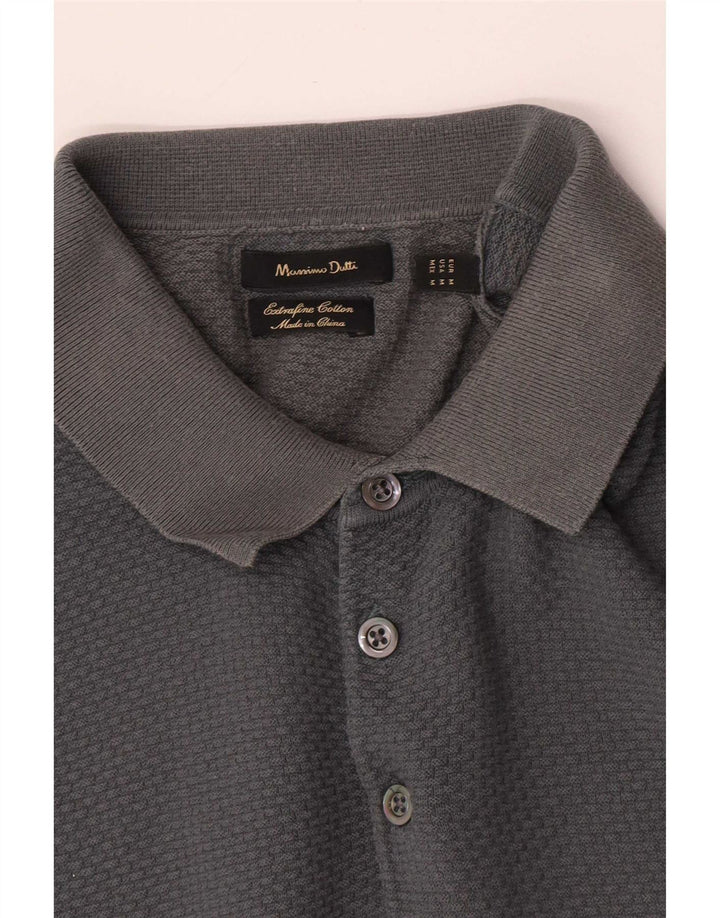 Polo Massimo Dutti Hombre Algodón Gris Medio