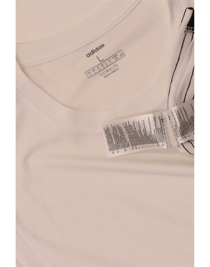 Adidas Mens Climalite Chaleco Top Grande Poliéster Blanco