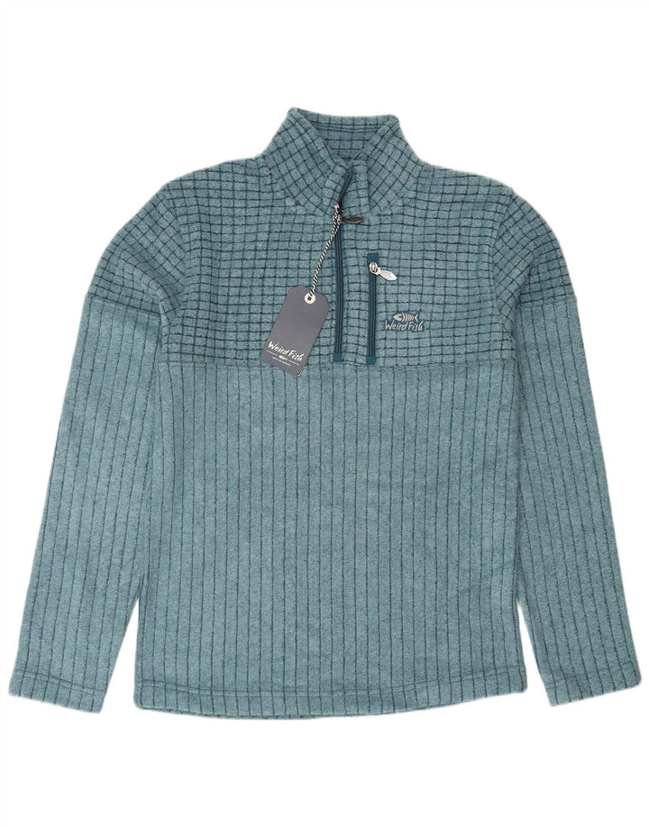 Weird Fish - Sudadera con cuello y cremallera para hombre, color azul, poliéster