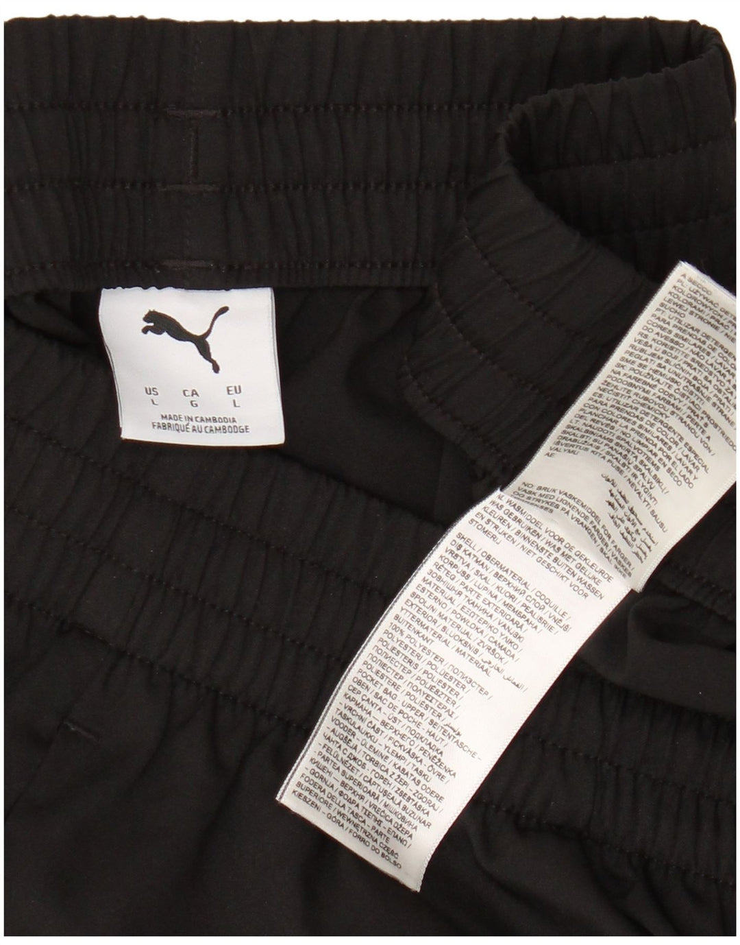 Puma - Pantalones cortos deportivos para hombre, talla grande, poliéster negro