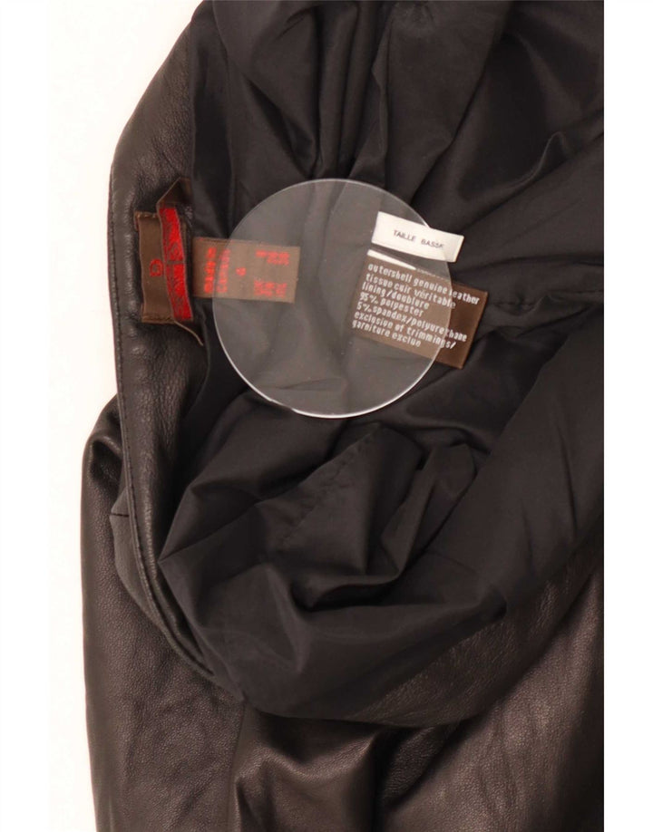 Danier - Pantalones de piel acampanados para mujer, talla 8 W24 L31, color negro