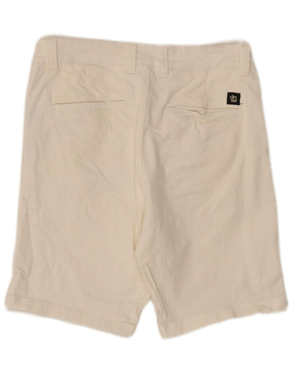 Zara Mens Chino Shorts EU 42 Large W32 Algodón Blanco