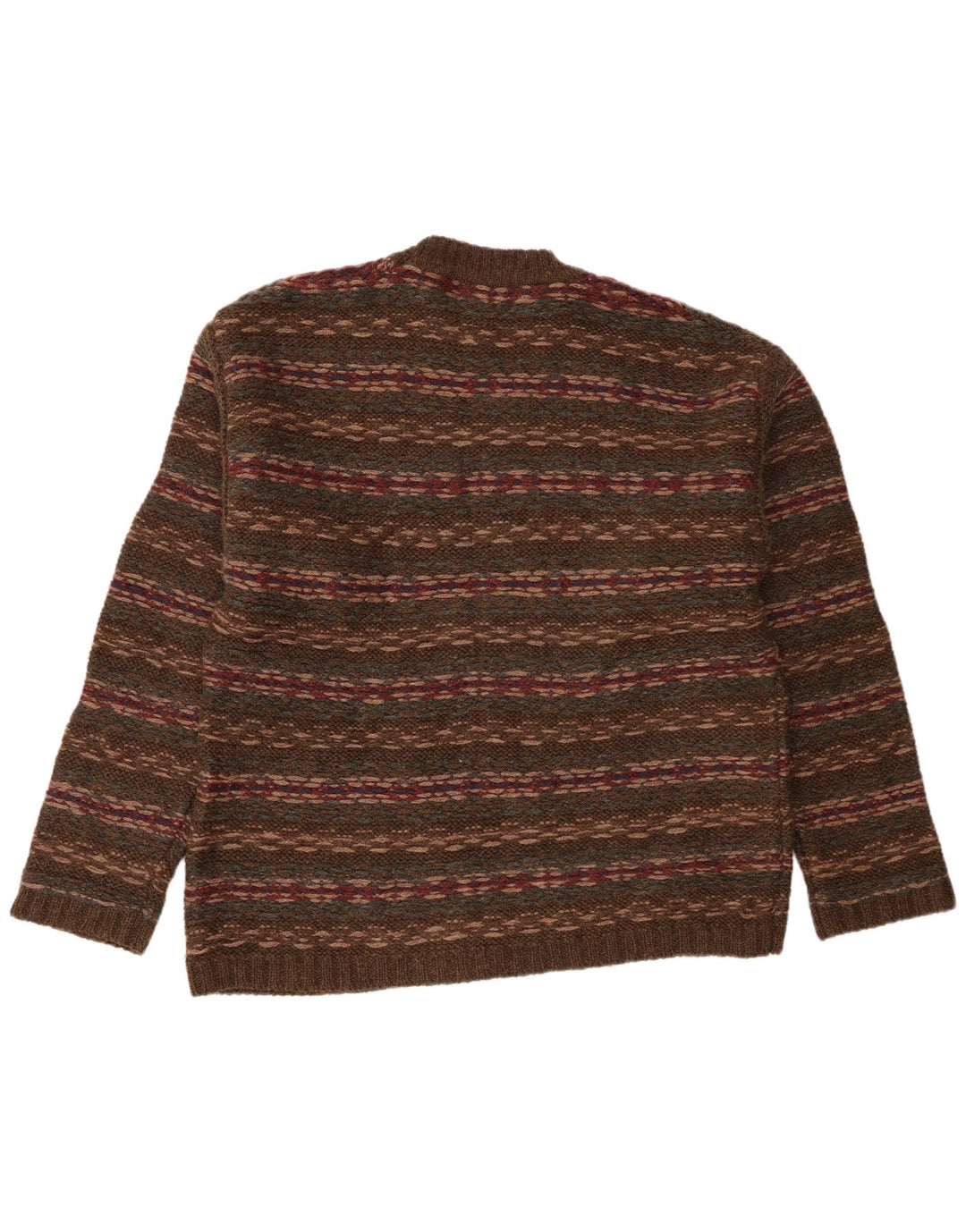 Eddie Bauer Suéter tipo jersey con cuello redondo y corte regular para hombre, talla grande, color caqui, a rayas