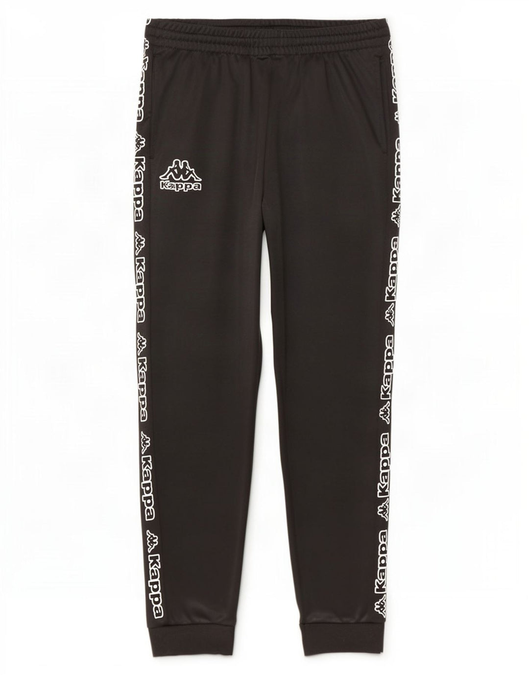 Kappa Hombre Pantalones De Chándal Gráfico Joggers Large Poliéster Negro