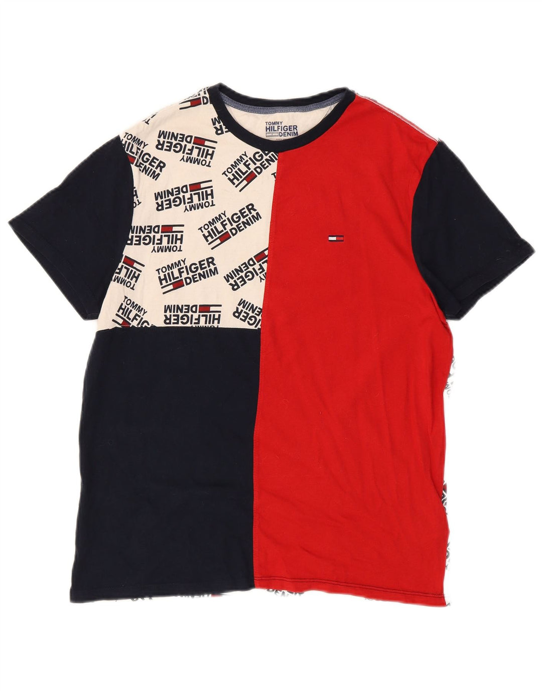 Tommy Hilfiger Camiseta gráfica para hombre Top Small Multicolor Colorblock