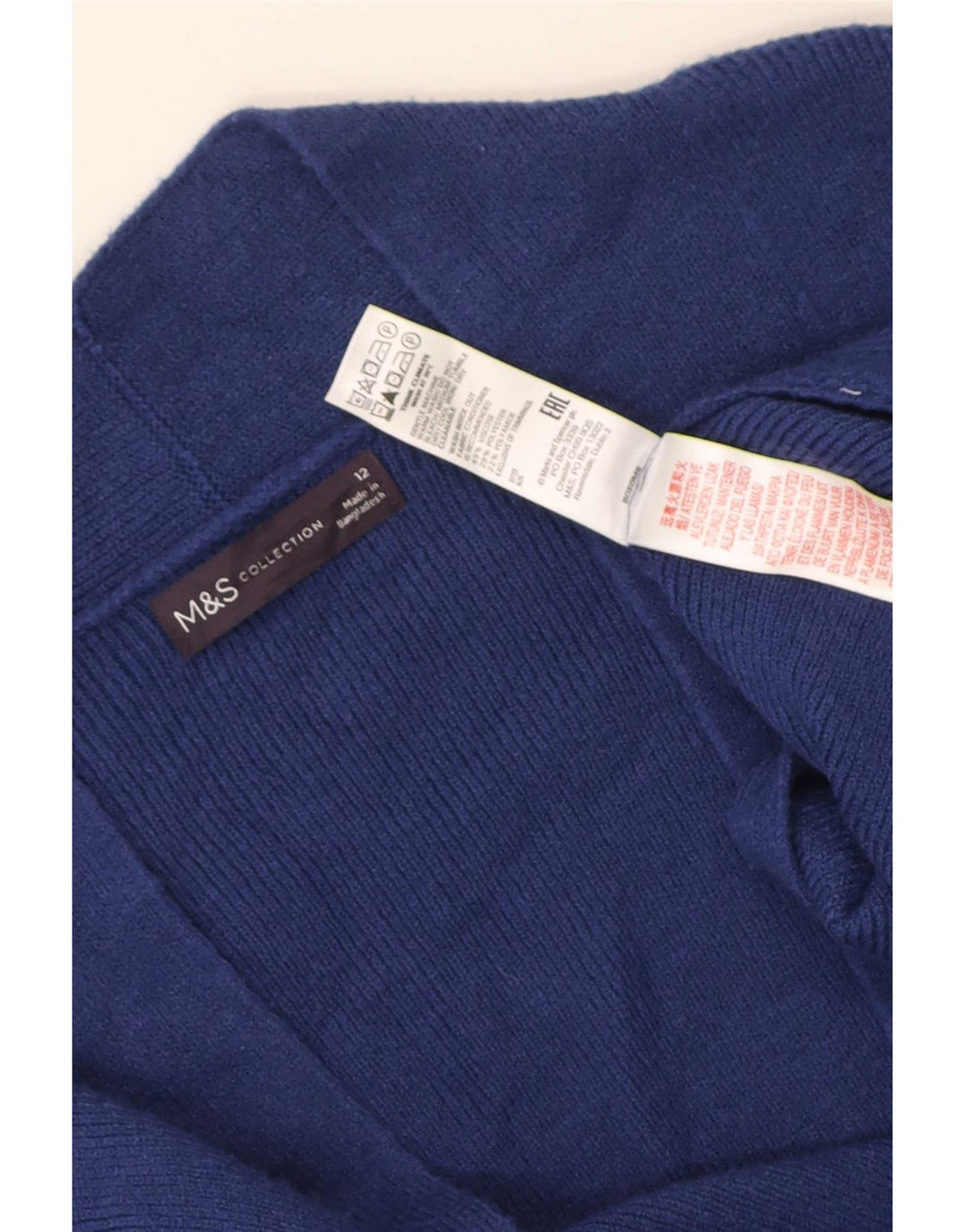 Marks & Spencer Suéter tipo cárdigan abierto largo para mujer UK 40 Azul medio