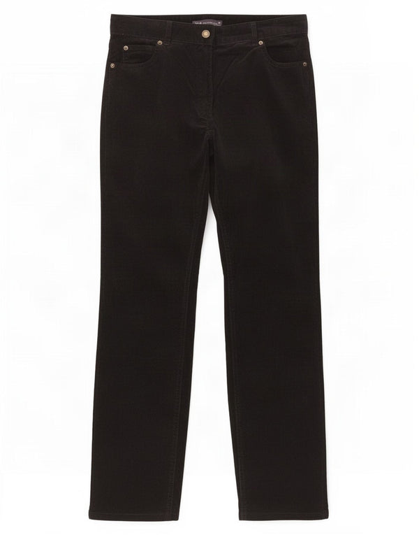 Marks & Spencer Pantalones rectos de pana para mujer UK 10 Small W29 L29 Negro