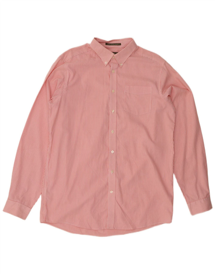 Eddie Bauer Camisa alta de corte relajado para hombre Algodón a rayas rojas grandes