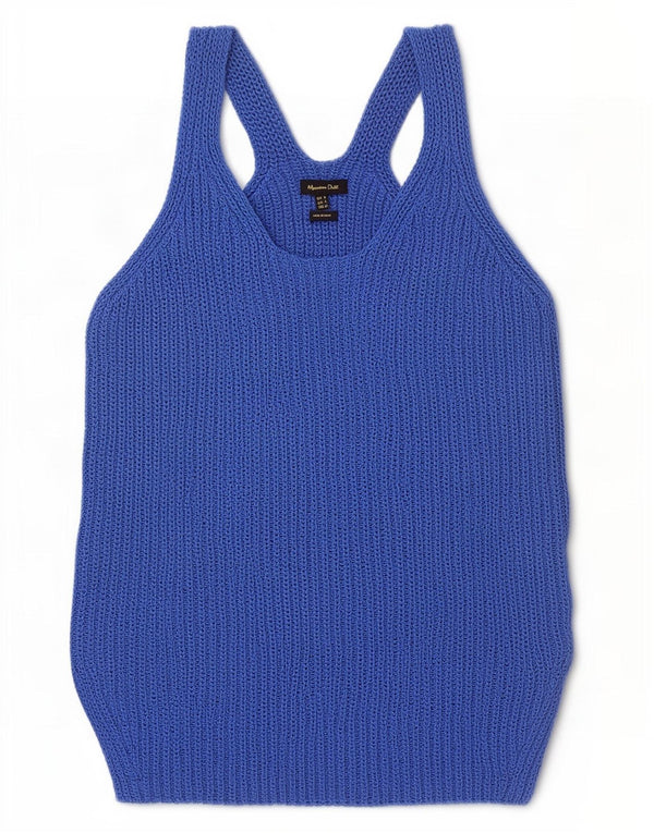 Massimo Dutti Mujer Chaleco Tank Top UK 10 Small Azul