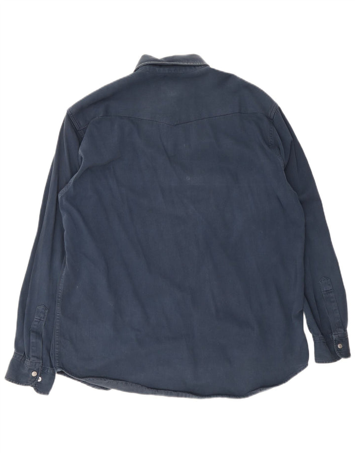 Carrera Camisa Vaquera Hombre Talla 39/40 Mediana Azul Marino Algodón