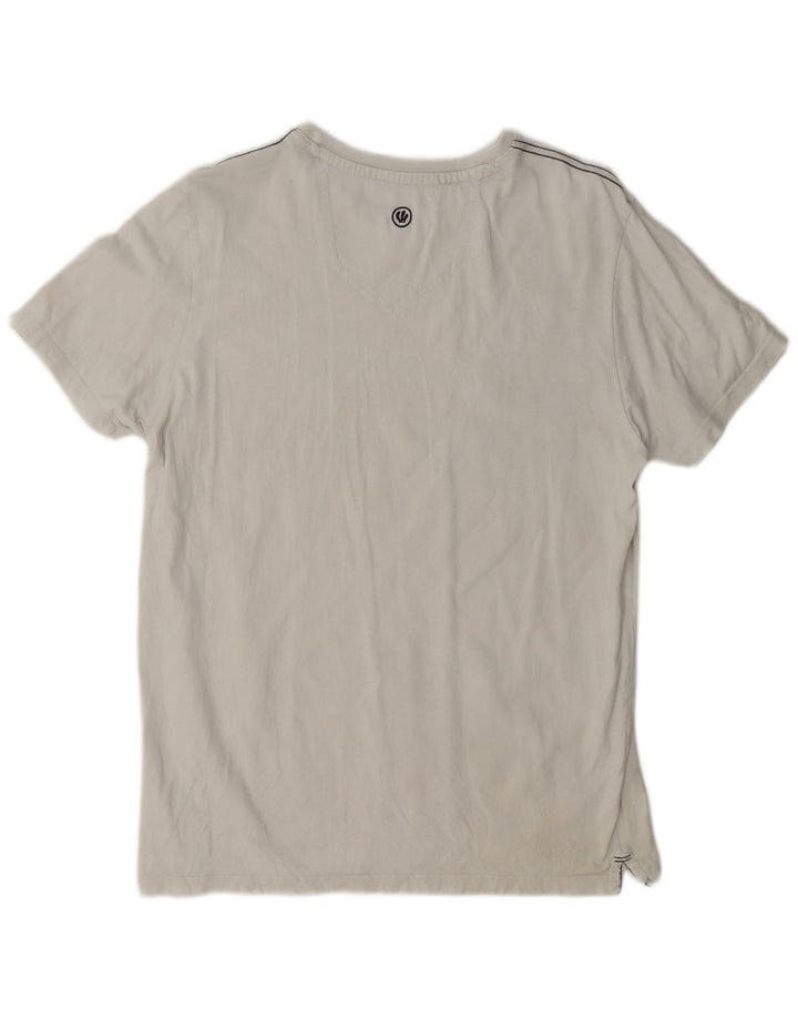 Camiseta gráfica para hombre Fat Face Top mediano de algodón blanco