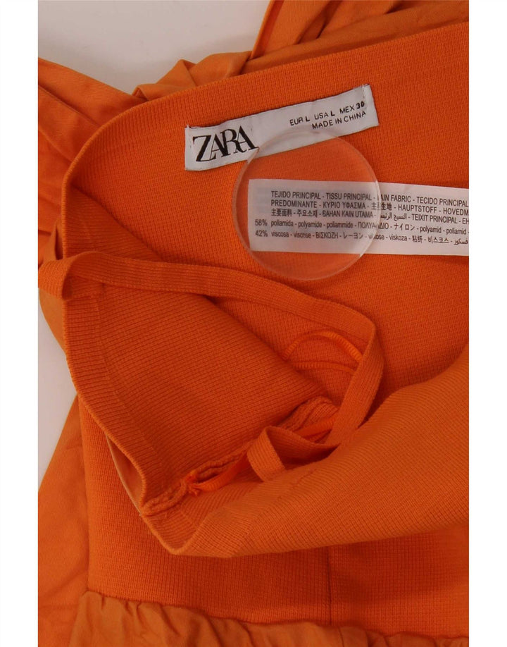 Zara Mujer Crop Cami Top UK 44 Grande Naranja Poliamida