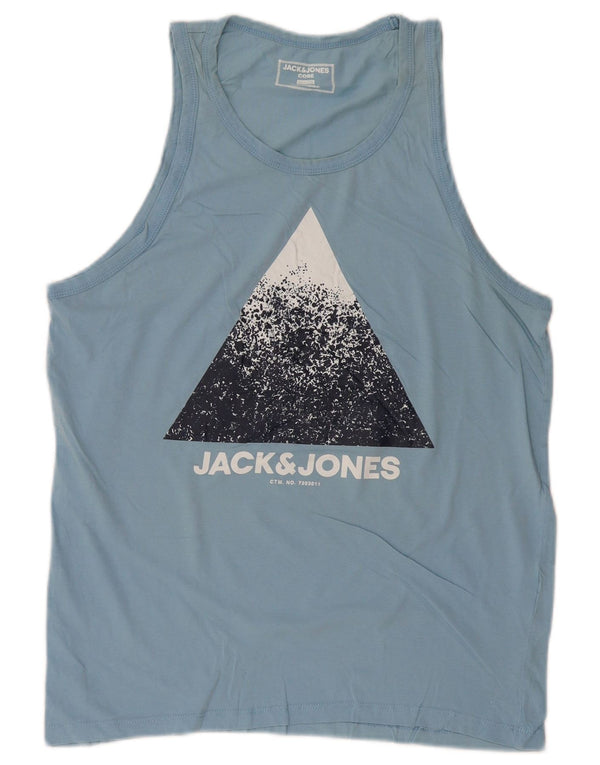 JACK & JONES Hombre Core Slim Fit Graphic Vest Top Azul Grande