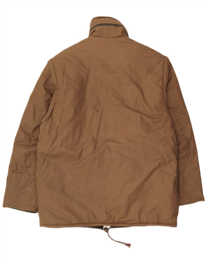 Chaqueta acolchada con capucha vintage para hombre IT 52 XL Caqui