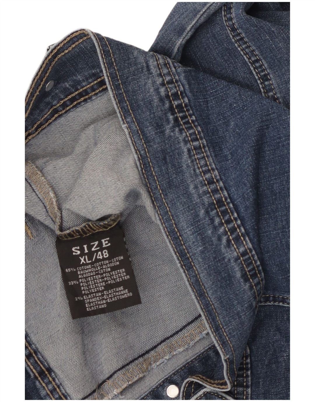 VINTAGE Chaqueta vaquera para mujer Reino Unido 18 XL Algodón azul