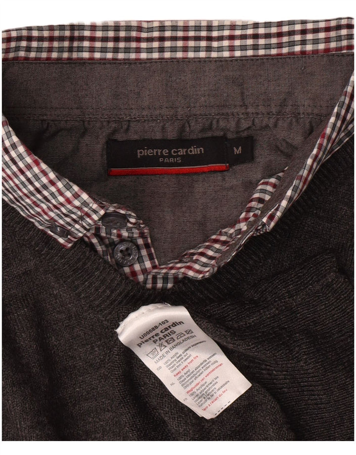 PIERRE CARDIN Jersey Con Cuello En V Para Hombre Acrílico Gris Medio Clásico