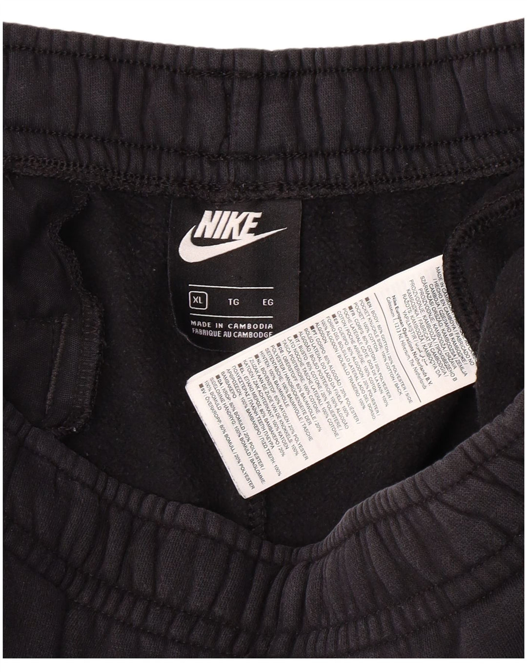 NIKE Hombre Pantalones de Chándal Joggers XL Negro Algodón