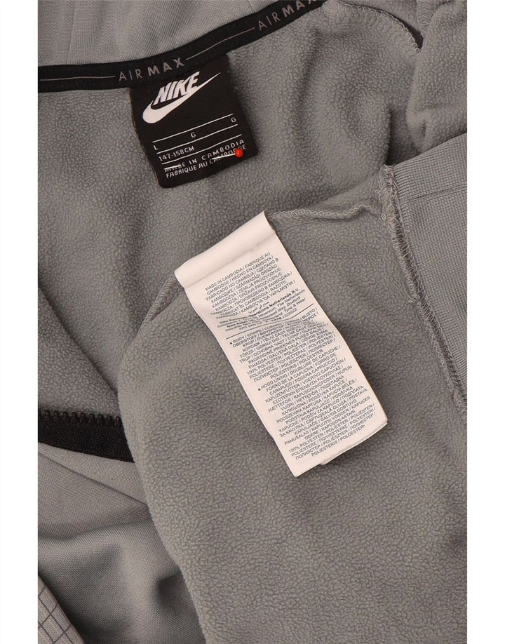 NIKE Sudadera con capucha gráfica para niños 12-13 años Grande Gris Cuadros Poliéster