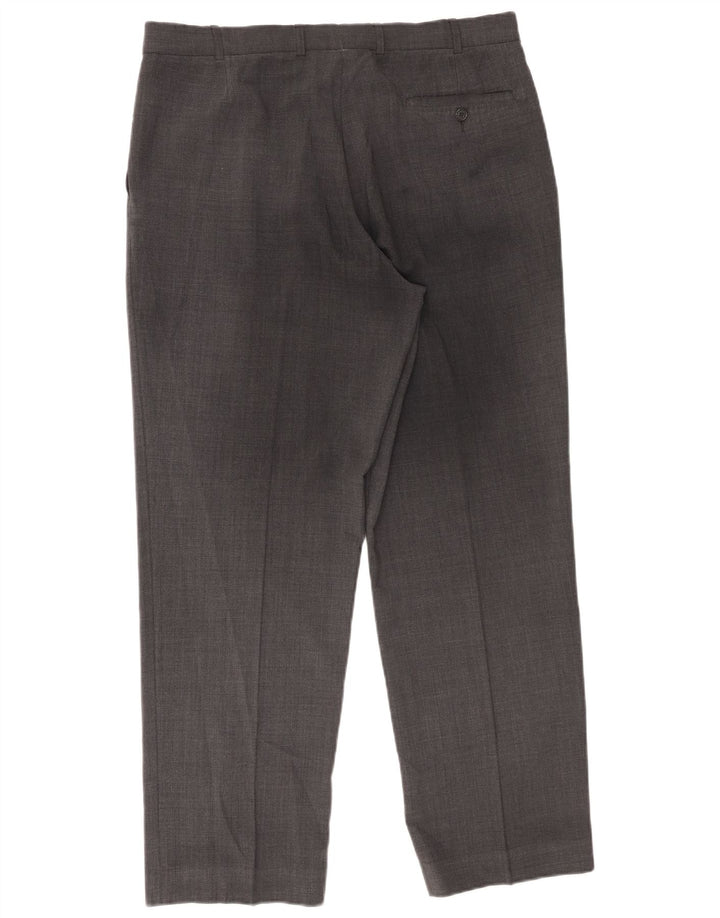 Marks & Spencer Pantalones de traje con pinzas para hombre W34 L28 Gris