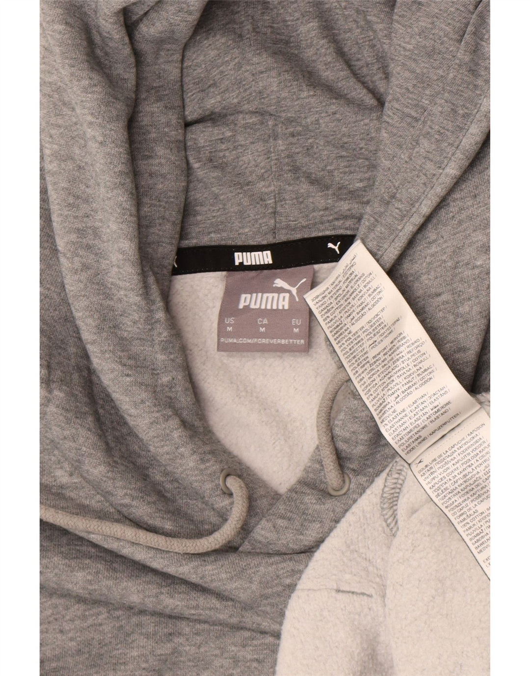 Puma Hombre Sudadera Con Capucha Gráfica Jersey De Algodón Moteado Gris Medio
