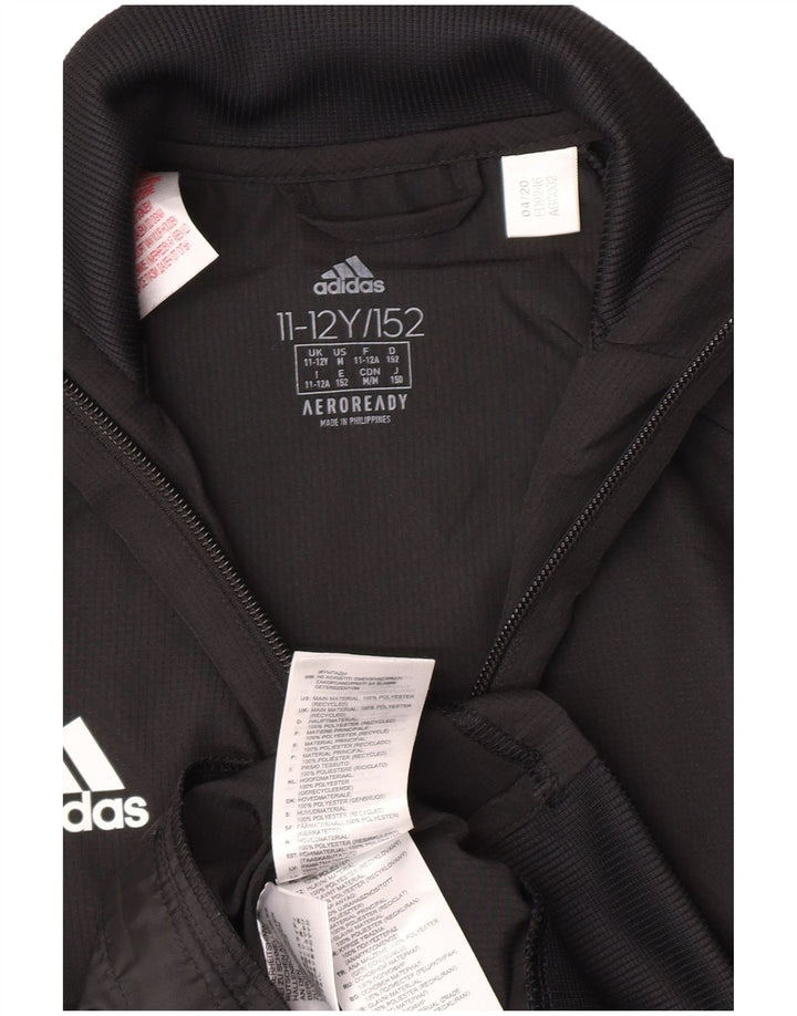 Adidas Chicos Aeroready Chándal Top Chaqueta 11-12 Años Negro Poliéster