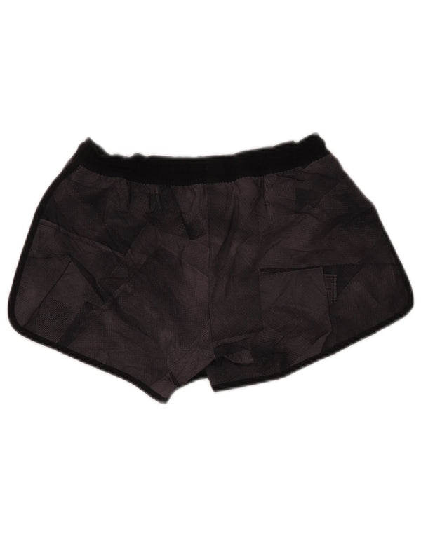 Reebok Pantalones cortos deportivos Speedwick para mujer UK 4/6 XS Negro Geométrico Poliéster