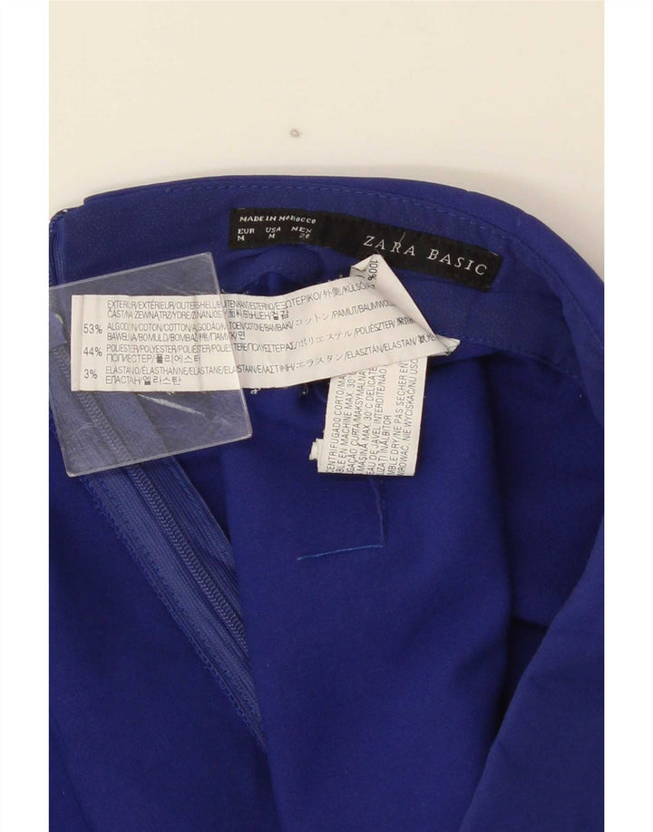 Zara Mujer Shorts Medium W28 Azul Marino Algodón