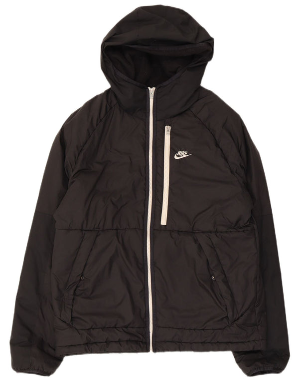 Nike Chaqueta acolchada con capucha Therma-Fit para hombre UK 38 Mediana Negro Poliéster
