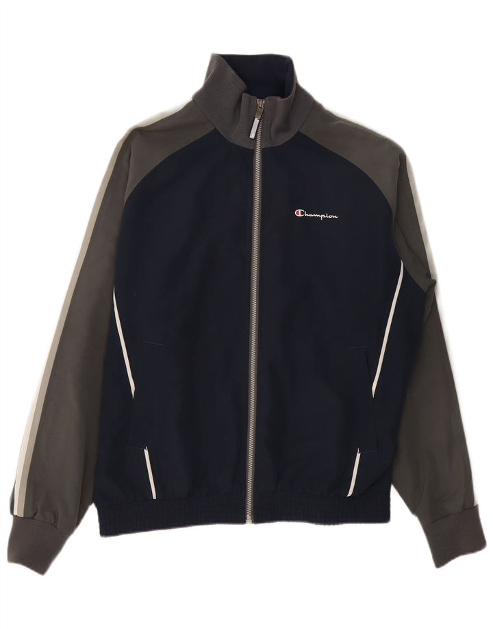 CHAMPION Chaqueta superior de chándal para hombre Poliéster con bloques de color azul marino grande