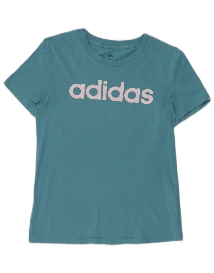 ADIDAS Camiseta gráfica para mujer Top UK 8/10 Small Blue Cotton