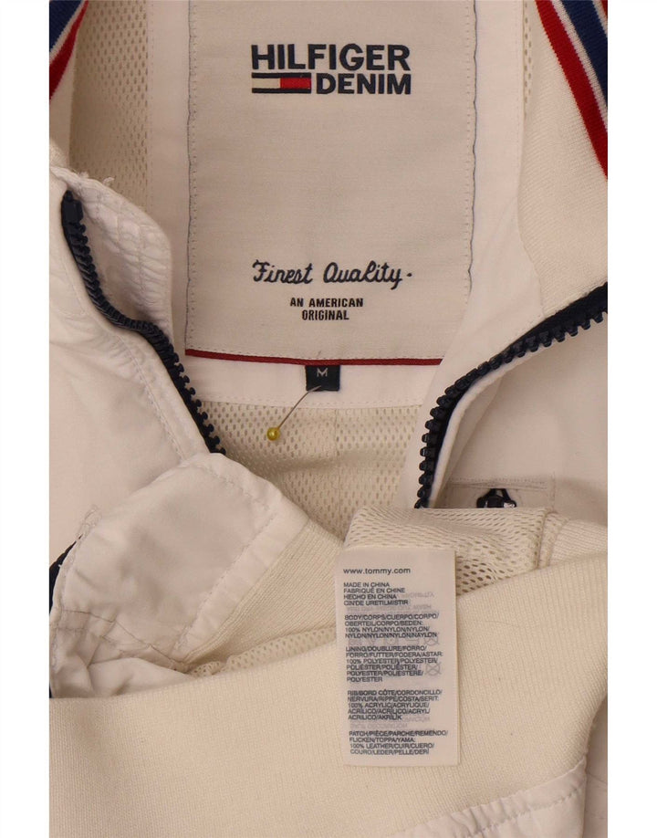 Tommy Hilfiger Chaqueta Bomber para Hombre UK 38 Medium White Nylon