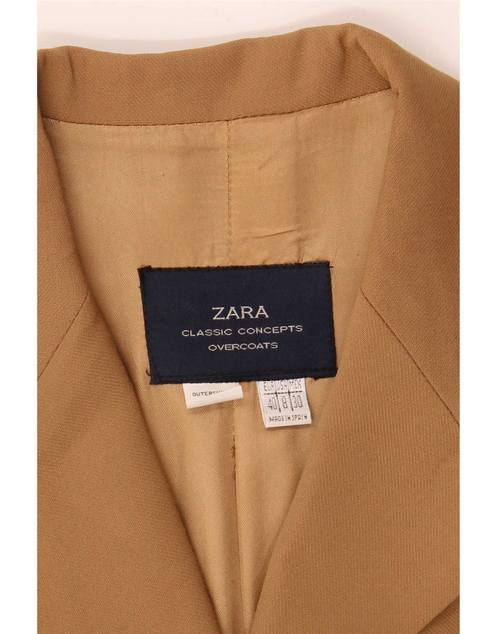 Zara Mujer Chaqueta Blazer De 4 Botones EU 40 Lana Marrón Medio