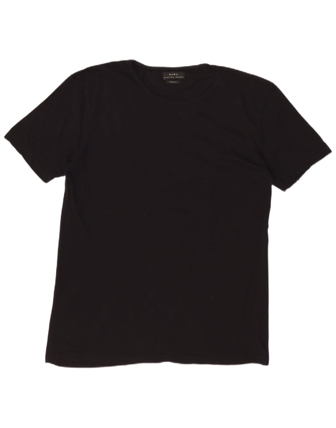 ZARA Hombre Camiseta Easy Fit Top Grande Negro